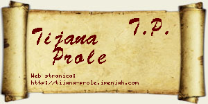 Tijana Prole vizit kartica
